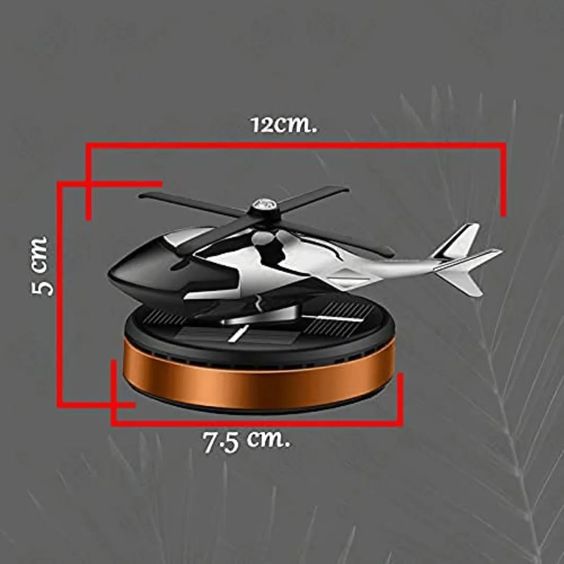 Solar Powered Helicopter for Car Accessories for Dashboard with Aroma Diffuser for Car interior Dashboard Helicopter Solar Accessories (With Perfume)